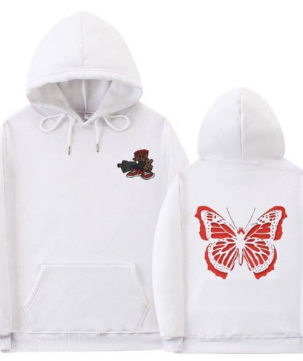 Playboi Carti Butterfly Oversized Double Sided Printed Hoodie